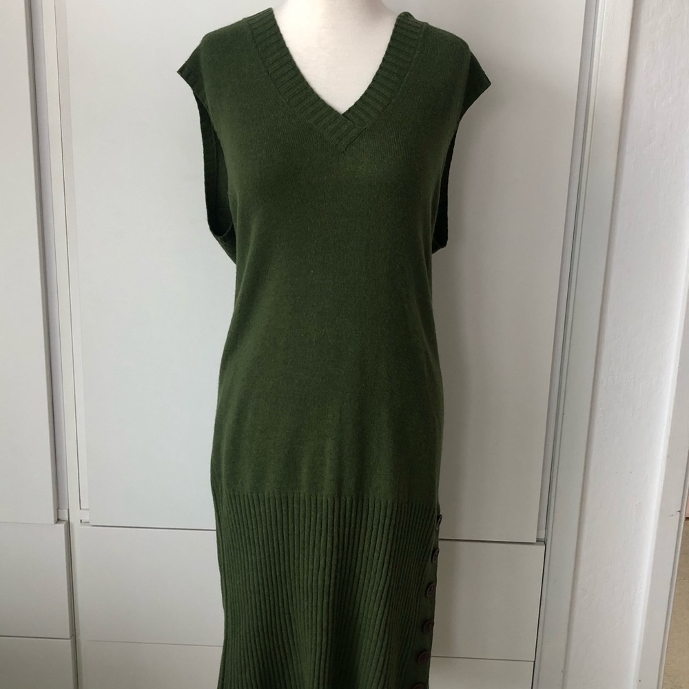 Anthropologie Moth Green Knit Sweater Dress